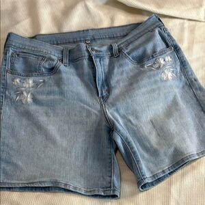 Levi Strauss Embroidered Denim Shorts